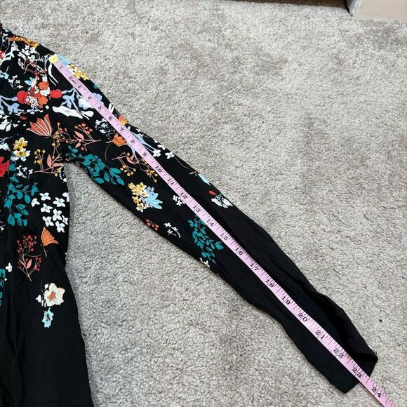 Maeve Anthro Dark Floral Woodland Animal Blouse Size 2 - Picture 11 of 12